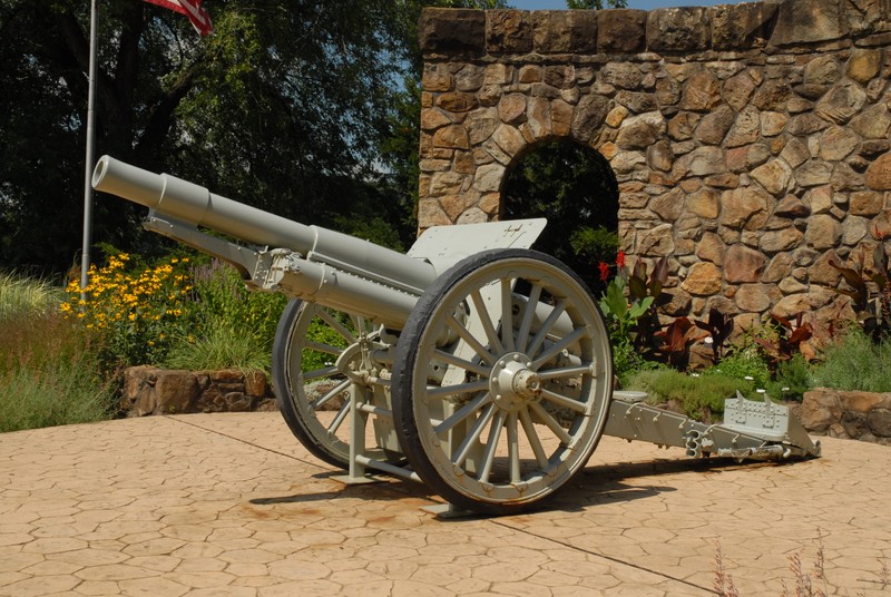Cannon sitting on stone base