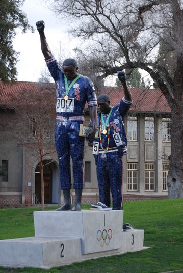 The Black Power Statue of John Carlos & Tommie Smith at San Jose State University