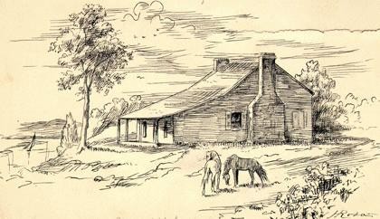 Rendering of how Ferry Farm may have appeared during Washington's youth 