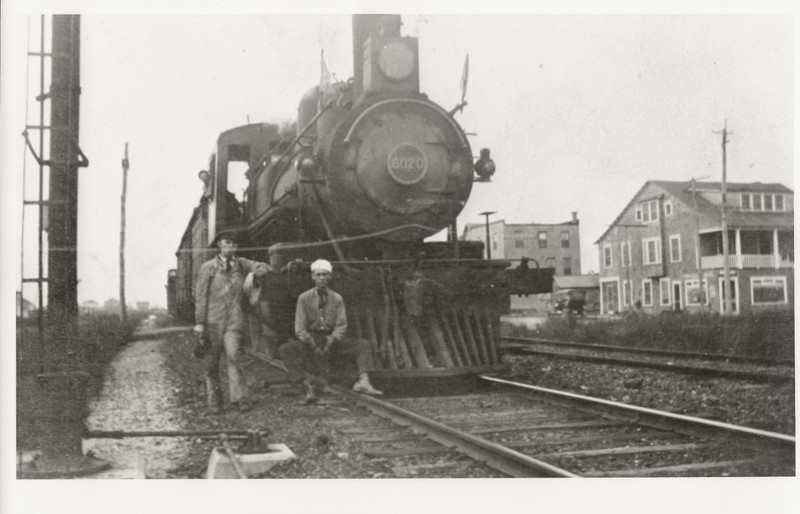 West Jersey line engine along Commonwealth Avenue in Strathmere. 1905