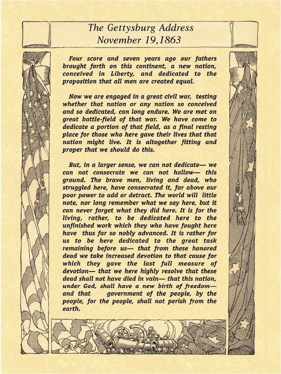 Copy of President Abraham Lincoln's Gettysburg Address