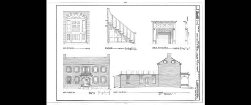 Architectural sketches of the Putney House, from the Historic American Buildings Survey