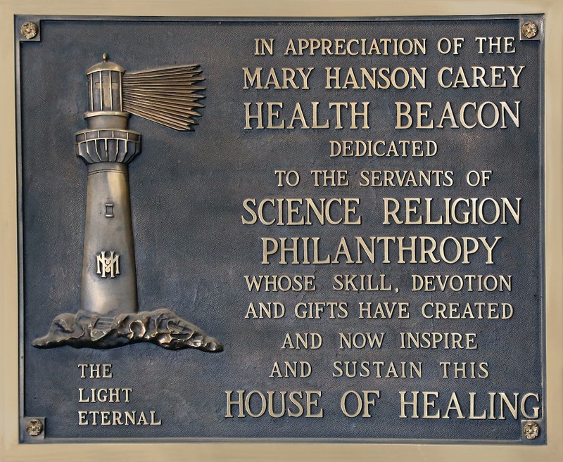 A picture of the Beacon of Health Plaque 