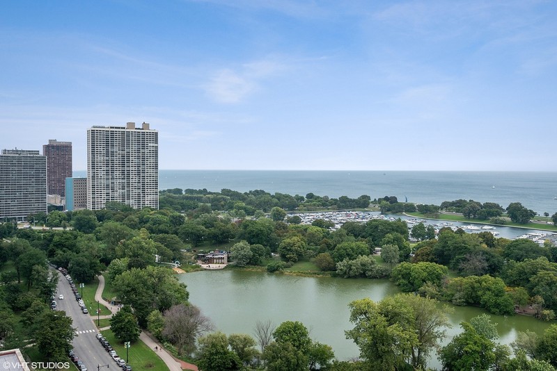 A view from an 8th floor condo at 2440 N. Lakeview Avenue in Chicago