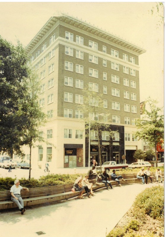 View of Richmond Hotel from I.M. Pei City park