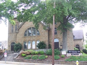 Front view of the church