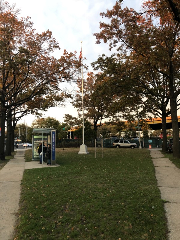 The flagstaff as seen from the edge of the park