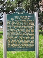 Historical marker for the Saginaw Valley protests