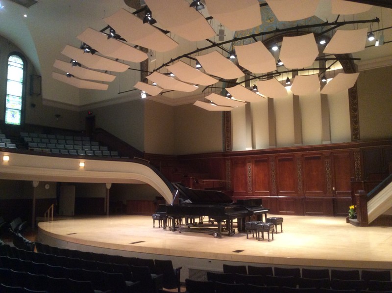 The stage to what is now the Hochstein School of Music and Dance