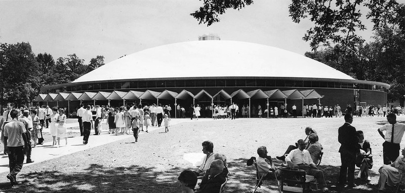 Outside Warner Auditorium During Camp Meeting