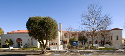 The Pine Street School Building, now a commercial shopping complex