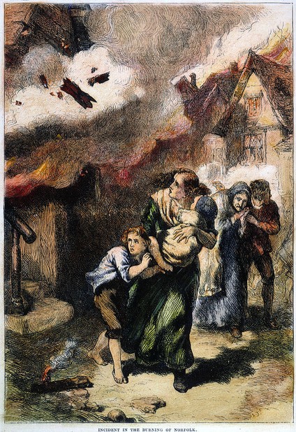 An artist's rendition of the burning of Norfolk.