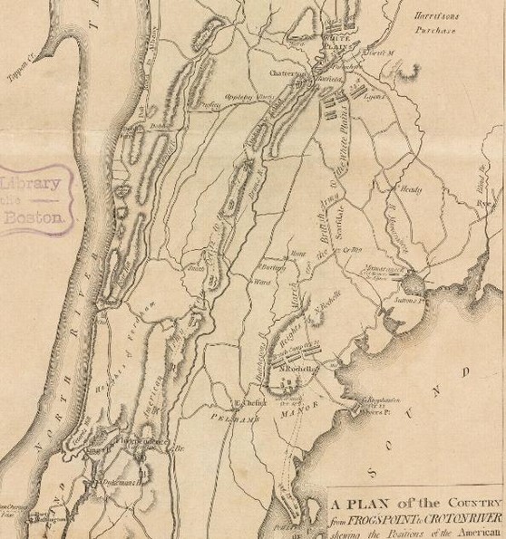 Map showing the British movements from Pell's Point to White Plains