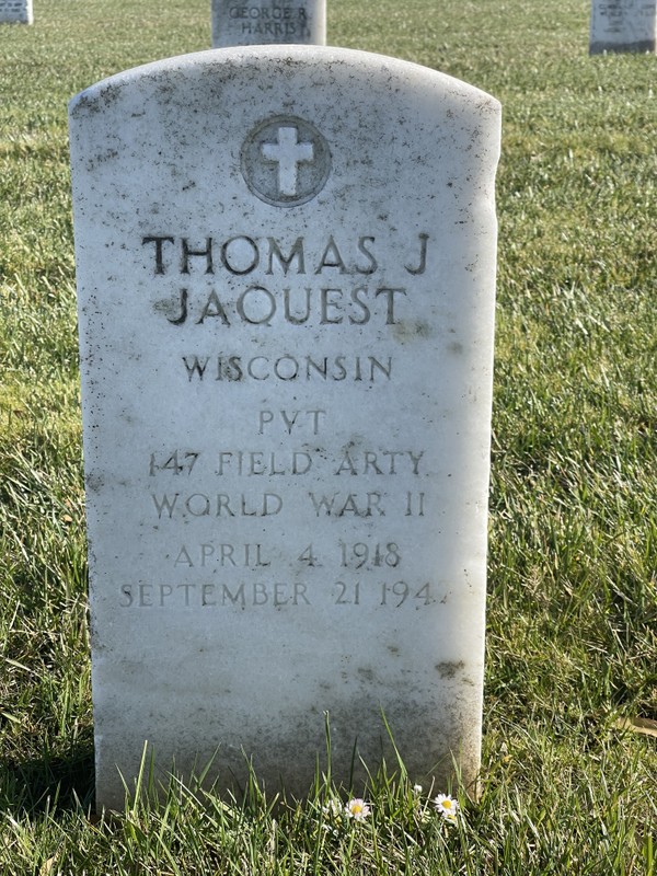 Thomas J Jaquests grave in California 