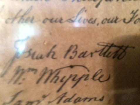 Bartlett's Signature on the Declaration of Independence