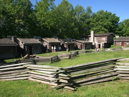 Replicas of the cabins used in the fort.