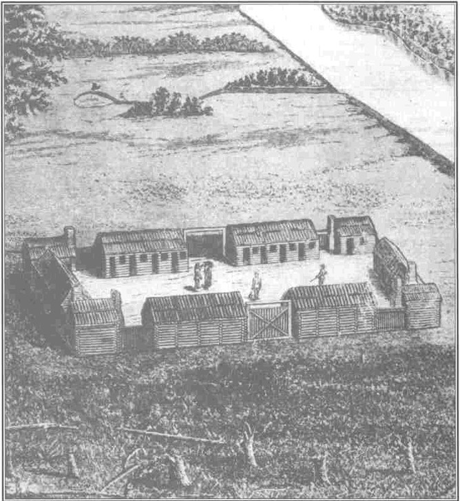 sketch of what the settlement looked like in the 1770s