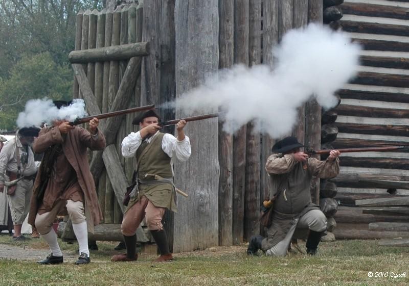 A photo of one of the reenactments of the siege