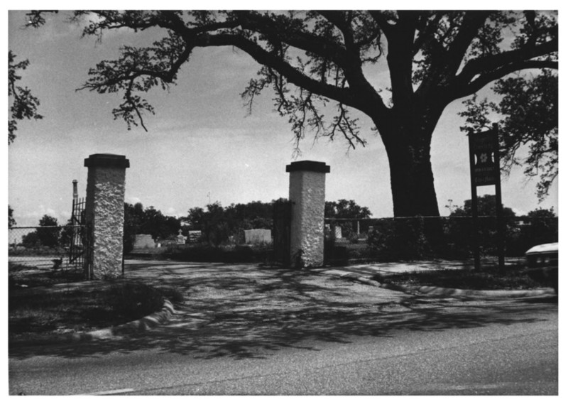 Picture of the Magnolia Cemetery gate as it appeared in 1984.