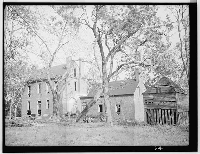 Photograph of La Grange under renovations in 1930s (HABS)