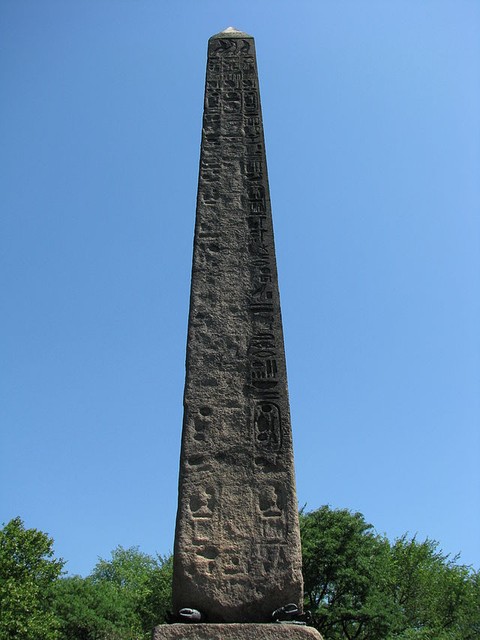 This 240-ton granite obelisk was moved from Alexandria to New York between 1879 and 1880.