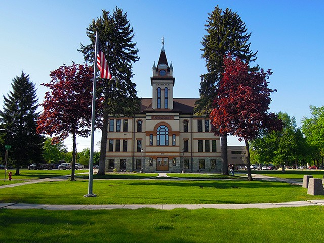 The Flathead County Courthouse was built in 1905 and is an excellent example of Chateauesque architecture.