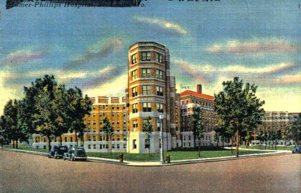 This historic postcard shows the hospital shortly after its completion in 1937. 