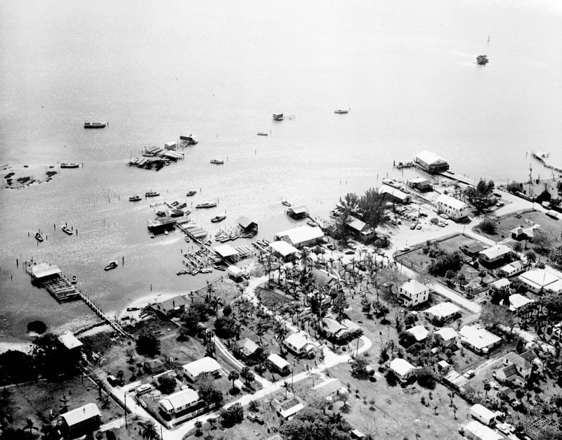 An aerial view of Cortez taken in the 1960s shows how life revolved around Sarasota Bay – like it still does today. 