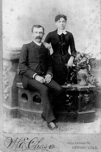 George Parker immigrated to the States from Canada in 1870, and met a woman from Iowa named Evvie whom he later married on December 31, 1881. After living in Colorado, they soon moved to Seattle in 1907. Pictured are George and Evvie Parker. 