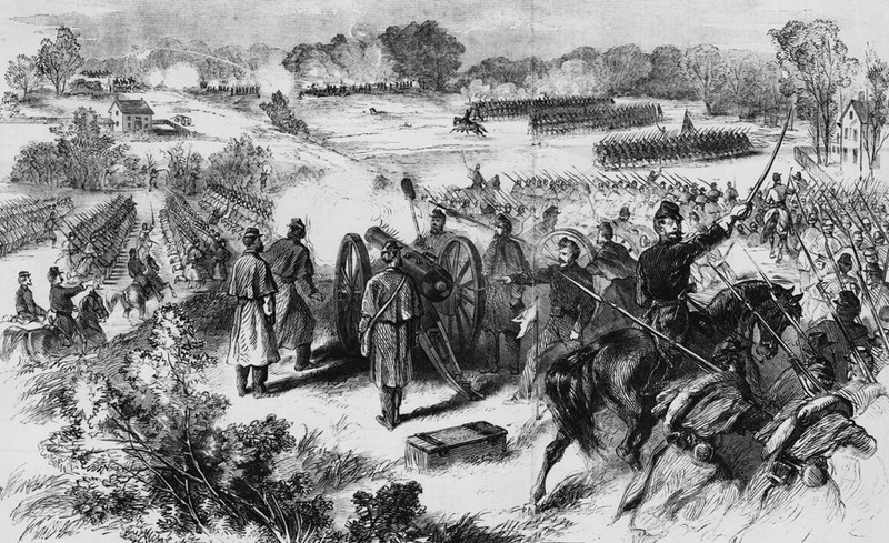 Sketch of the Battle of Dranesville from the January 11th, 1862 issue of Frank Leslie's Illustrated Newspaper