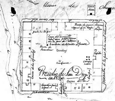 The original ground plan for San Diego Presidio