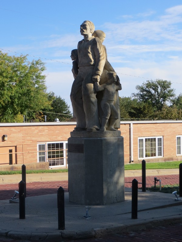 Father and son in Oberlin pioneer statue