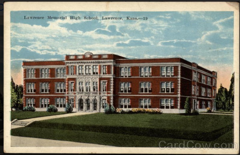 Drawing of Lawrence Memorial High School in 1911