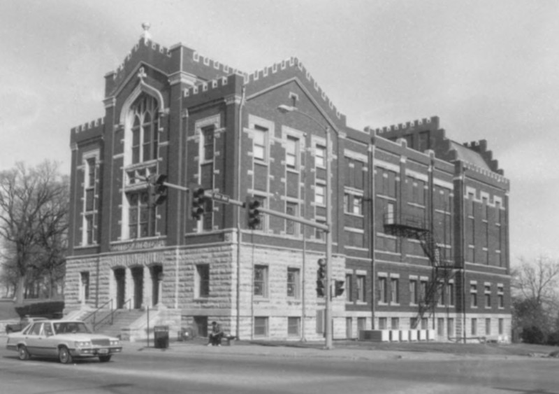 Side view of the Scottish Rite Temple in 1984