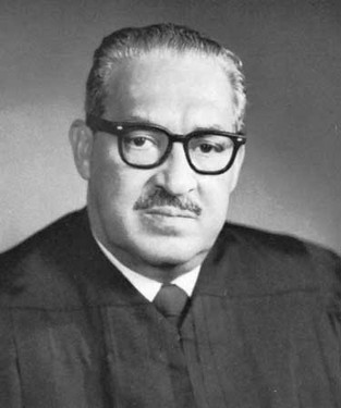 A portrait of Thurgood Marshall.