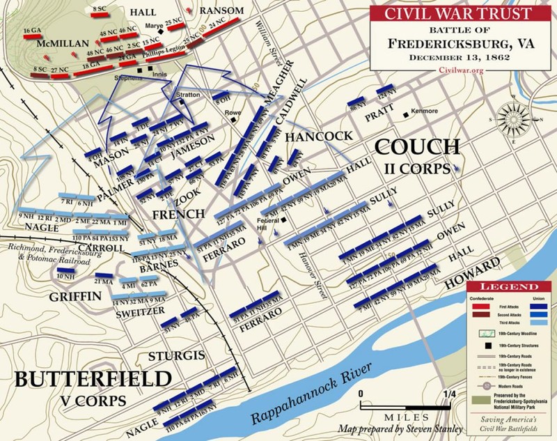 Marye's Heights tactical battle map