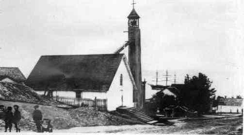 Another early photo of the church in 1874