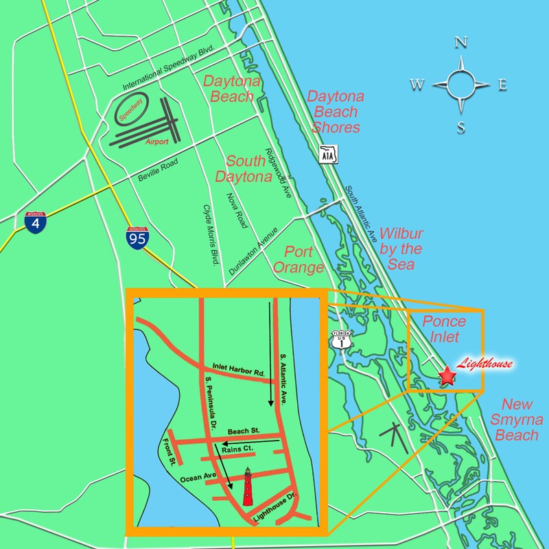 Location of Ponce de Leon Inlet's lighthouse.