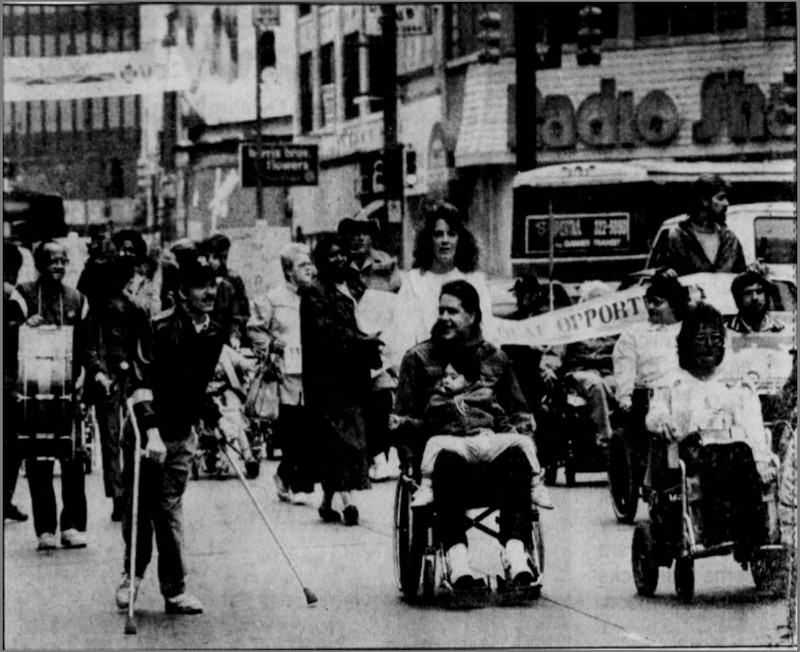 Protesters on Liberty Avenue, May 4, 1990