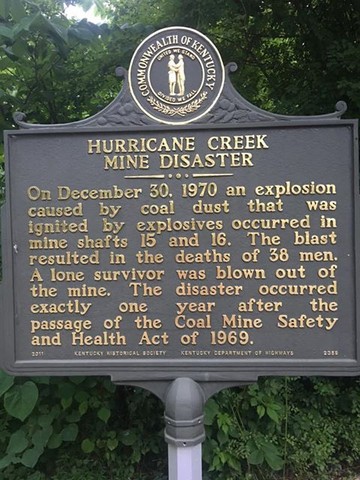 Hurricane Creek Mine Disaster Historical Marker 