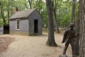 A replica of Thoreau's cabin at Walden Pond.