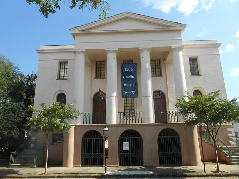 The South Carolina Historical Society was founded in 1855 and is located in the historic Fireproof Building, which was built in 1872.