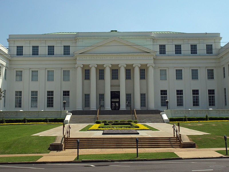 The Alabama Department of Archives and History was built in 1940 and added wings in 1970 and 2005.