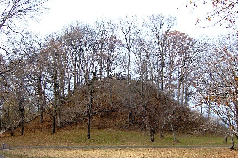 Saul's Mound is 72 feet tall and is the second highest mound in the country. It is one of 17 mounds at this site that constitute a National Historic Landmark. 