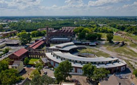 Aerial view of the museum complex