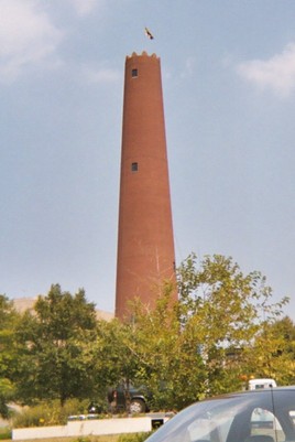 The tower is 234 feet tall and was constructed of approximately one million bricks.