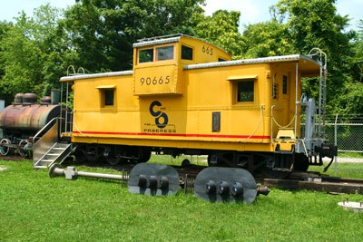 A caboose on display at the Outdoor Railroad Museum.
