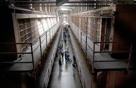 Alcatraz prison cell block. 