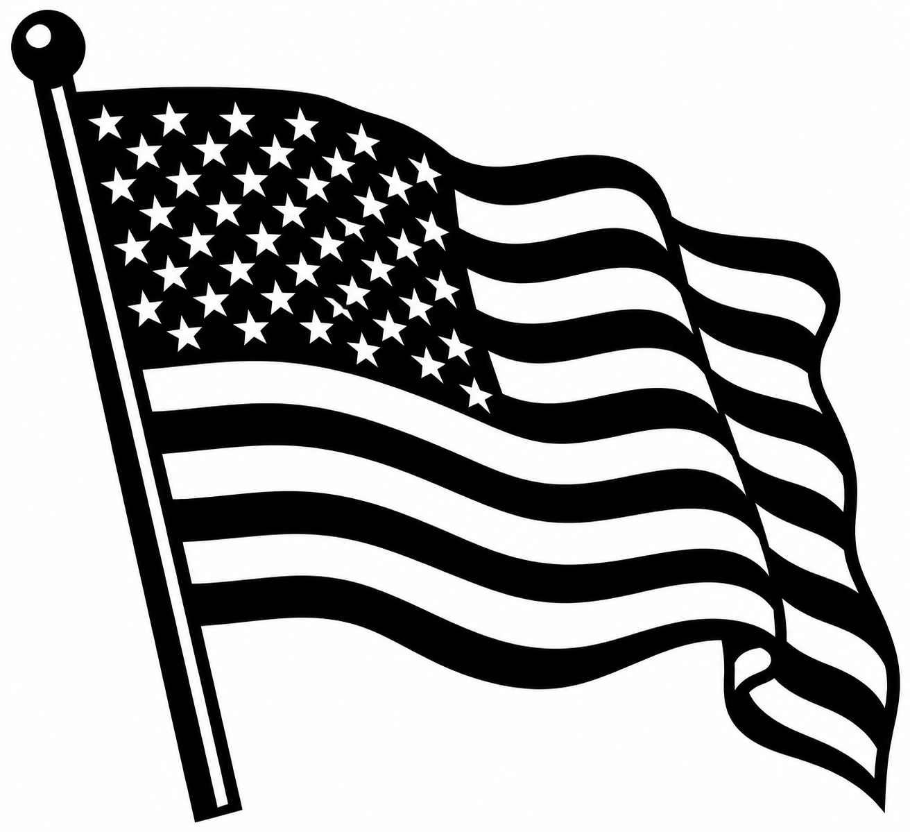 Symbolic Black and White Flag: A Tribute to Patriotism