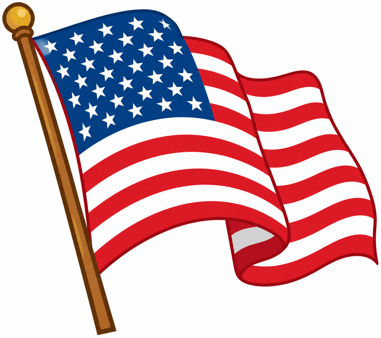 Waving American Flag: Stars and Stripes in Motion